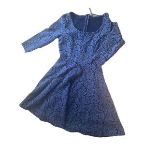 Lauren Conrad blue damask dress